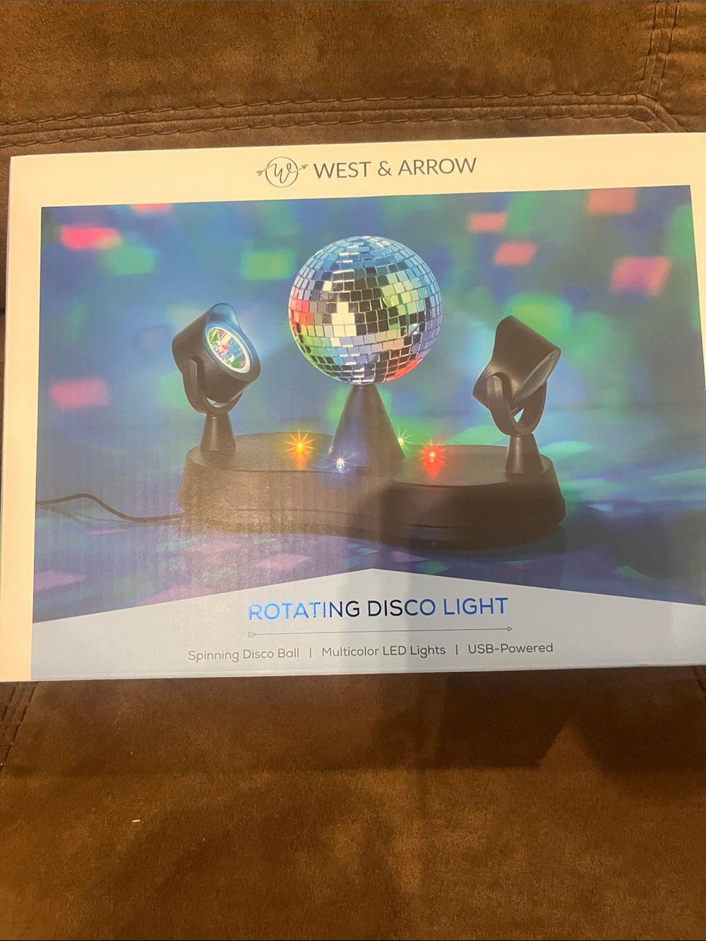 Black Rotating Disco Light with Multicolor LEDs